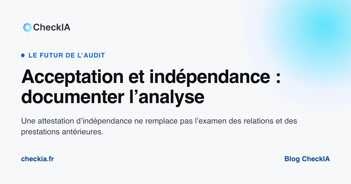 Fiche d'acceptation et attestation d'indépendance en mission spécifique
